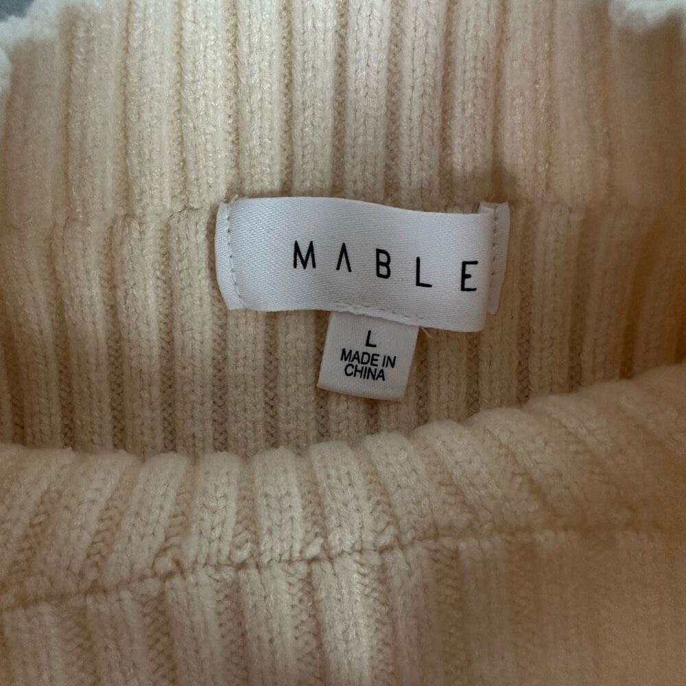 Mable Cropped Ribbed Sweater Size Large Mock Neck - Picture 6 of 9